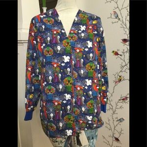 LA Scrubs Cute Monster Mash Dracula Frankie